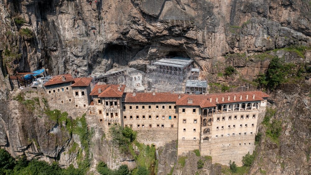 Sümela Monastery built into the sheer cliff face of Karadağ above the Altındere valley
